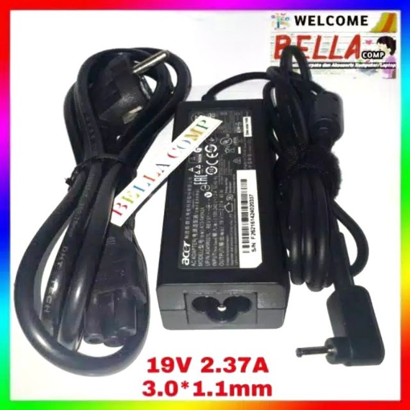 Adaptor laptor ACER Aspire One Output 19V 2.37A 3.0*1.1mm ORI compatible acer chromebook,acer spin