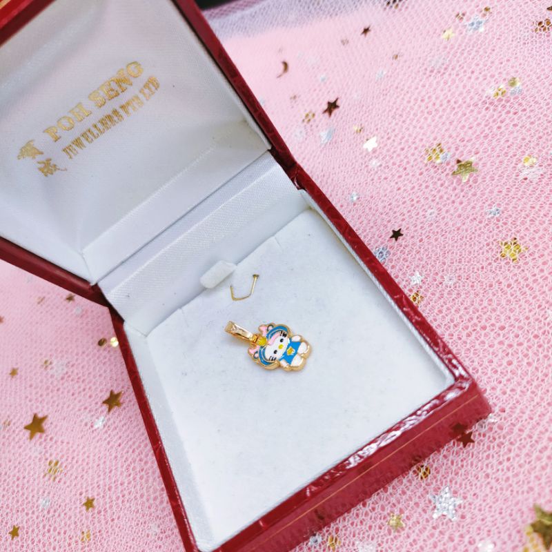 Liontin Titanium  Anak Motif Hello Kitty Lapis Emas  Anti Karat Luxury Jewelry 978L