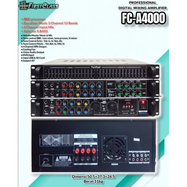 Ampli Karaoke Firstclass FC a4000 Amplifier Audio Fc a4000