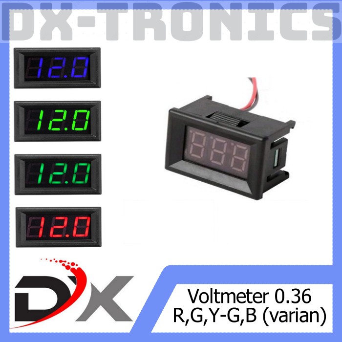 Mini DC 4.5V-30V Voltmeter Digital Volt meter 0.36inch 2 kabel