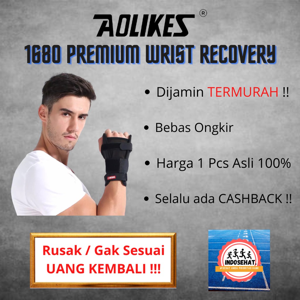AOLIKES 1680 Premium Wrist Recovery + Metal Plate Wrist Wrap - Deker Pelindung Pergelangan Tangan