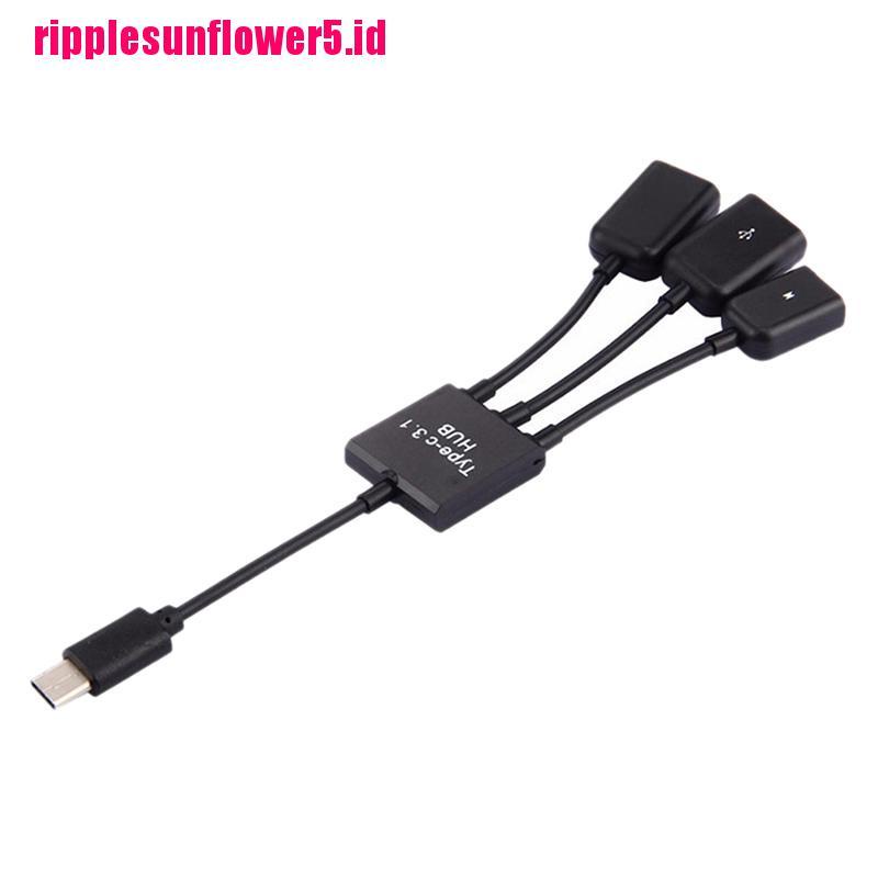 3 in 1 Adaptor Konverter USB-c 3.1 Male Ke USB 2.0 OTG