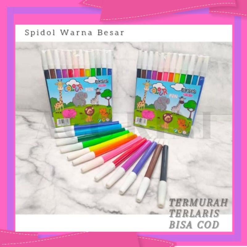 

AccKini - Spidol Warna Besar Warna Cerah Tahan Lama Spidol Mewarnai Anak Marker Pen BrushTermurah