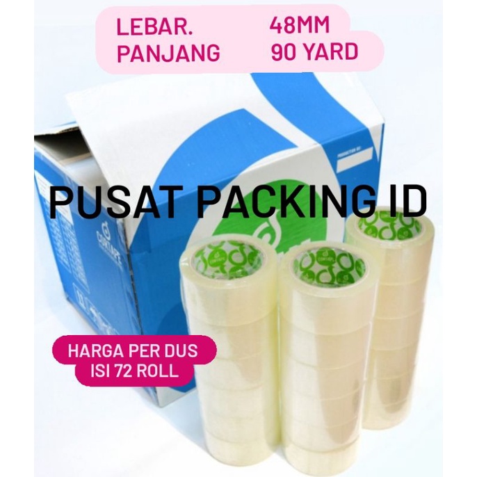

Lakban cortape bening 1 dus 48mm 90yard MURAH, Bisa GOJEK/GRAB
