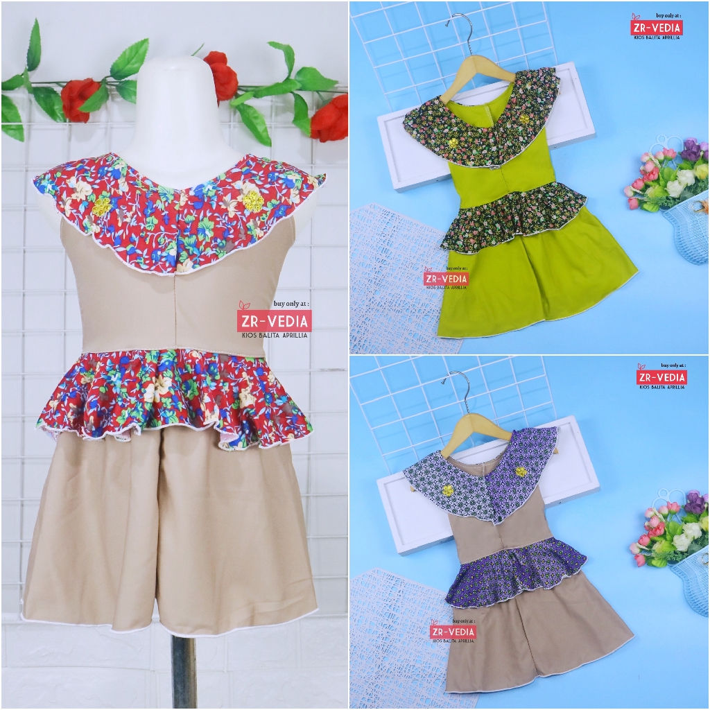 Dress Helen Bayi 3-12 Bulan  / Dres Baby Anak Perempuan Baju Pesta Brukat Yukensi Murah Harian Adem