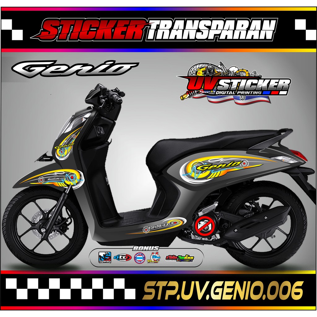 Striping Sticker Motor Genio - Sticker Motor Yamaha Genio Stiker Transparan JP06