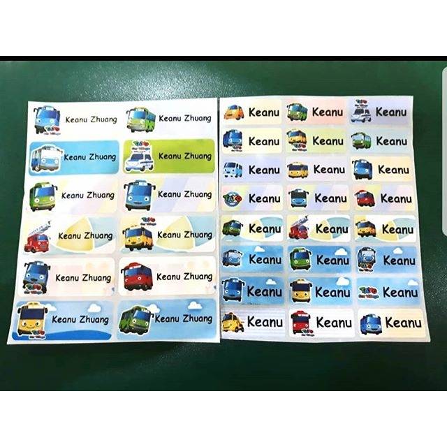 

Labelnama waterproof/stikernama waterproof/label TAYO 42pc
