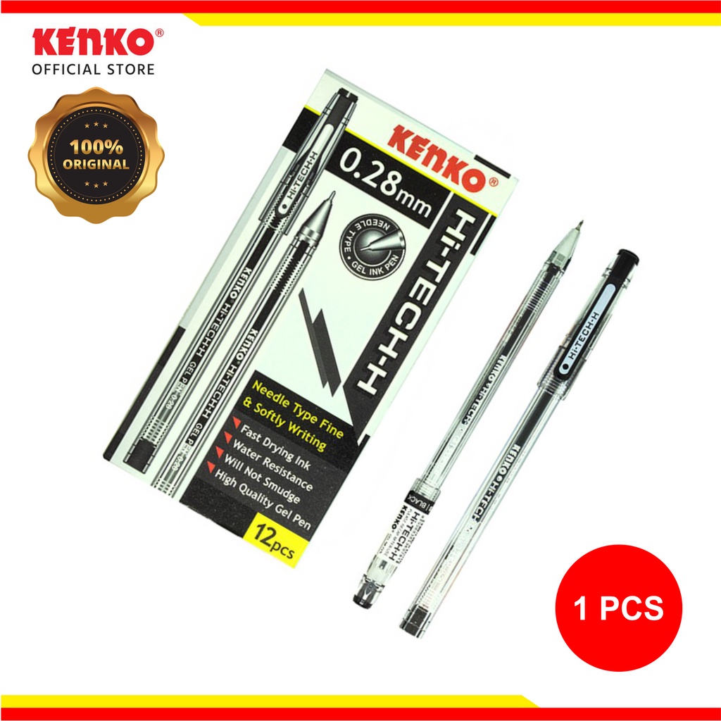 

KENKO GEL PEN / PEN GEL / PEN TINTA GEL Hi-Tech-H 0.28 Mm Pulpen Bolpoin Hi Tech 0.28 Kenko Original Ballpoint Bolpen Hitech