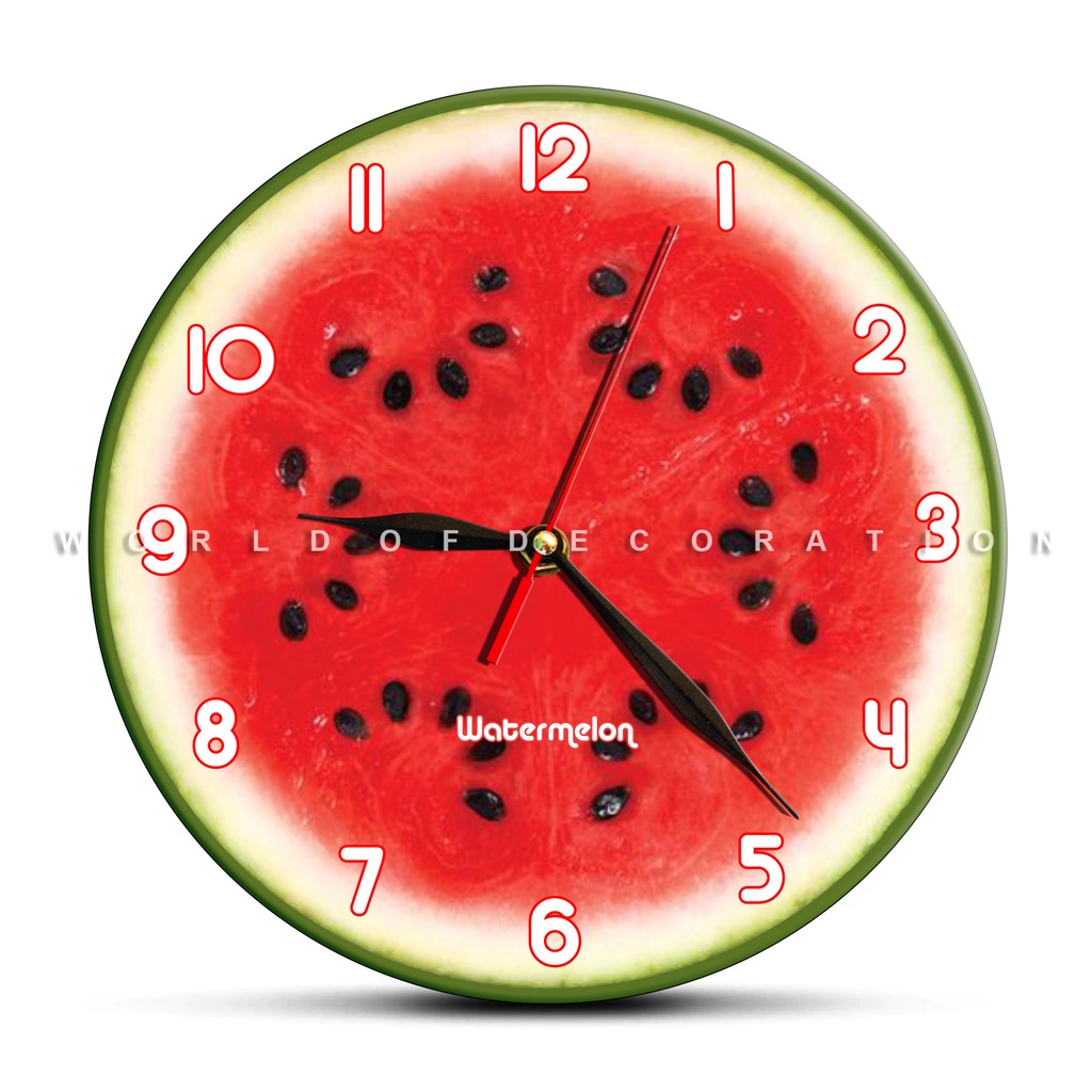 Jam Dinding Bulat Buah Buahan Lucu dan Unik-WaterMelon