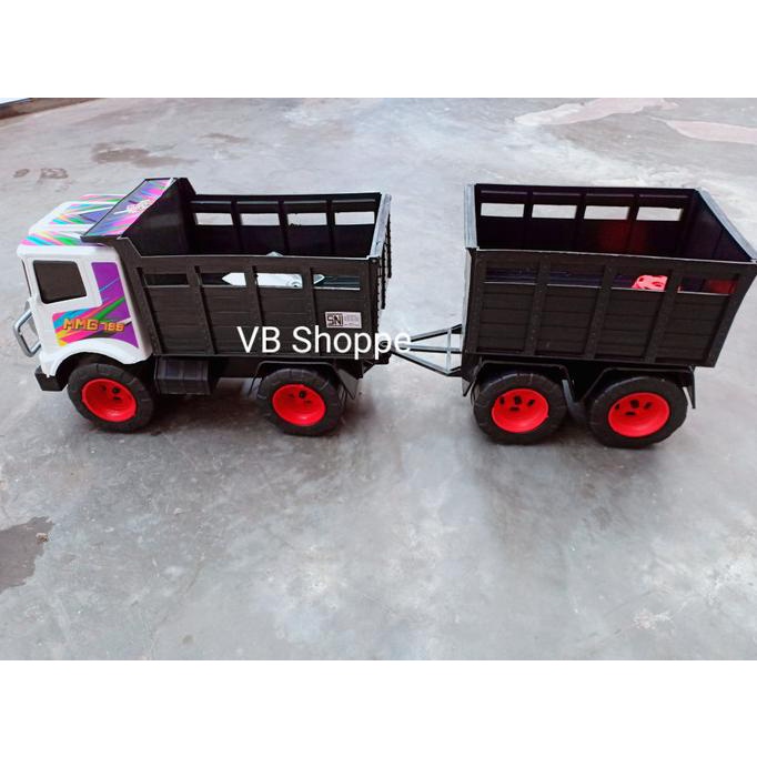 DIECAST MAINAN ANAK MOBIL TRUK GANDENG ANGKUTAN JUMBO ENGKEL BAK TERBUKA DISCOUNT