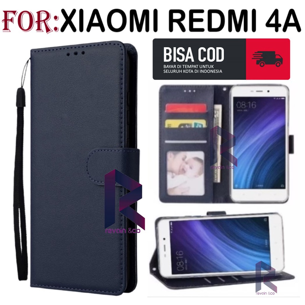 CASE XIAOMI REDMI 4A FLIP WALLET LEATHER KULIT PREMIUM SARUNG BUKA TUTUP FLIP CASE REDMI 4A