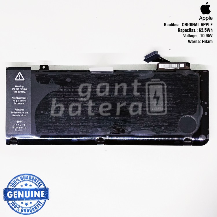 Baterai Apple Macbook Pro 13 A1322 A1278 Batere Battery