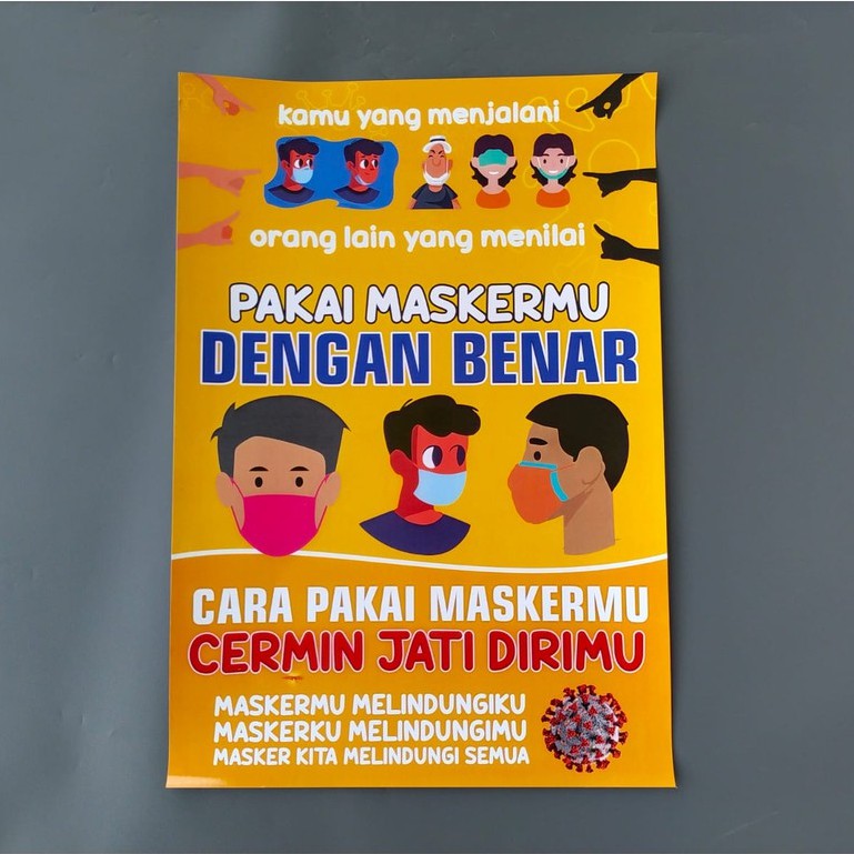 Jual Poster Pakai Masker Dengan Benar Poster Wajib Pakai Masker