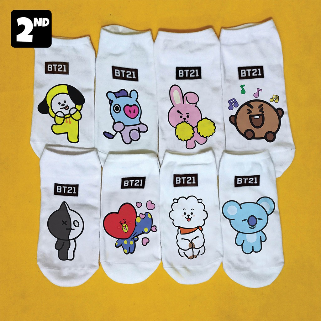 Kaos Kaki Pendek/BT21 Ankle Low socks motif BT21 KAOSKAKI BT21 MURAH KAOSKAKI BTS MALANG-3