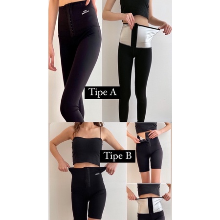 Legging Korset Pelangsing Tubuh Penghilang Lemak Highwaist Thermal High Waist Sauna Pants Pembakar L