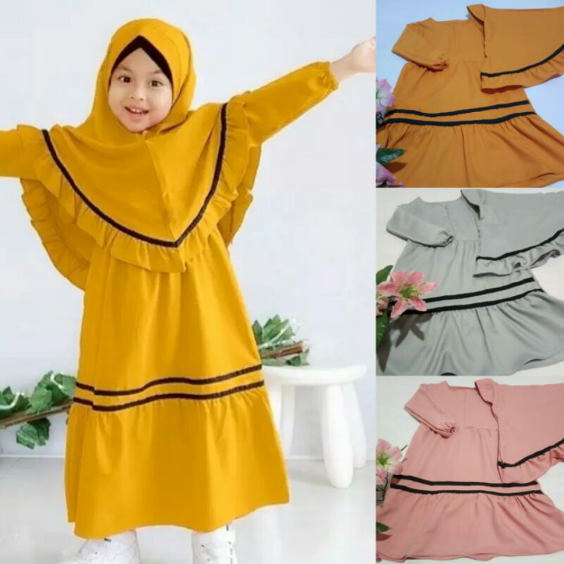 Gamis muslim anak perempuan rianna busana muslim anak perempuan baju anak gamis perempuan fashion mu