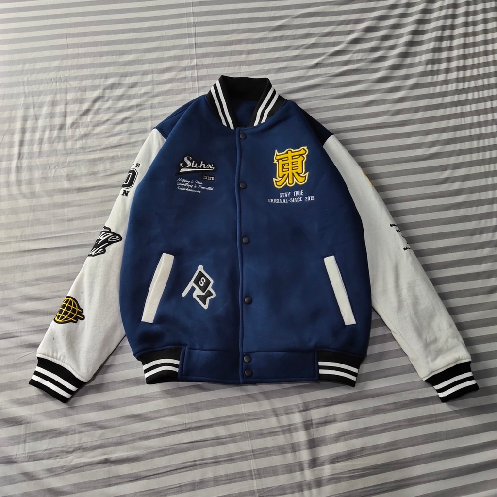 SALVIO HEXIA Original - Jacket Varsity Kanji Jaket Versity Pria Wanita Original Jaket Baseball SLVHX