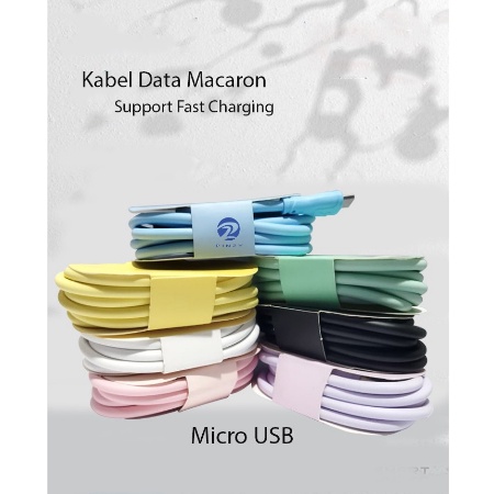 Kabel Data Macaron Packing Suport Fast Charging Micro USB, Type - C &amp; Iph One