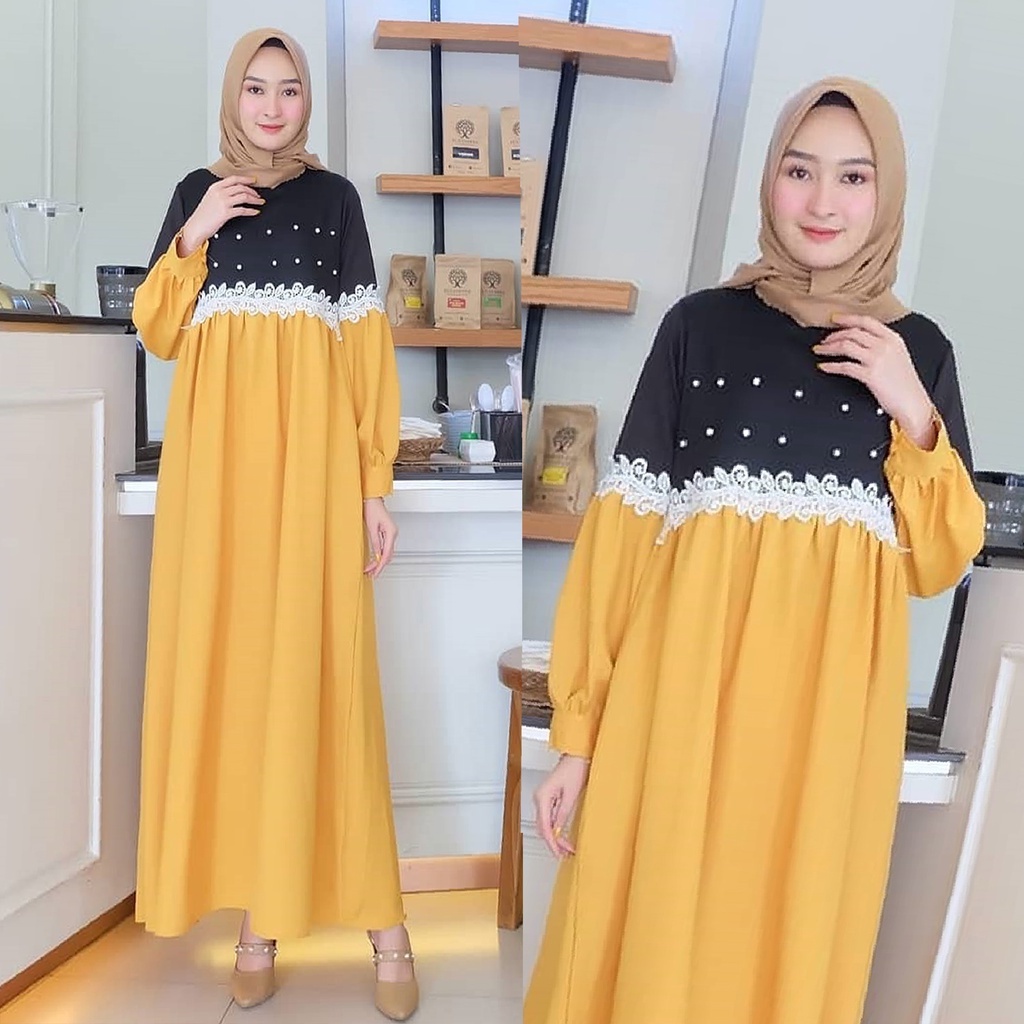 Delisha Maxy Dress Wanita Renda Terbaru