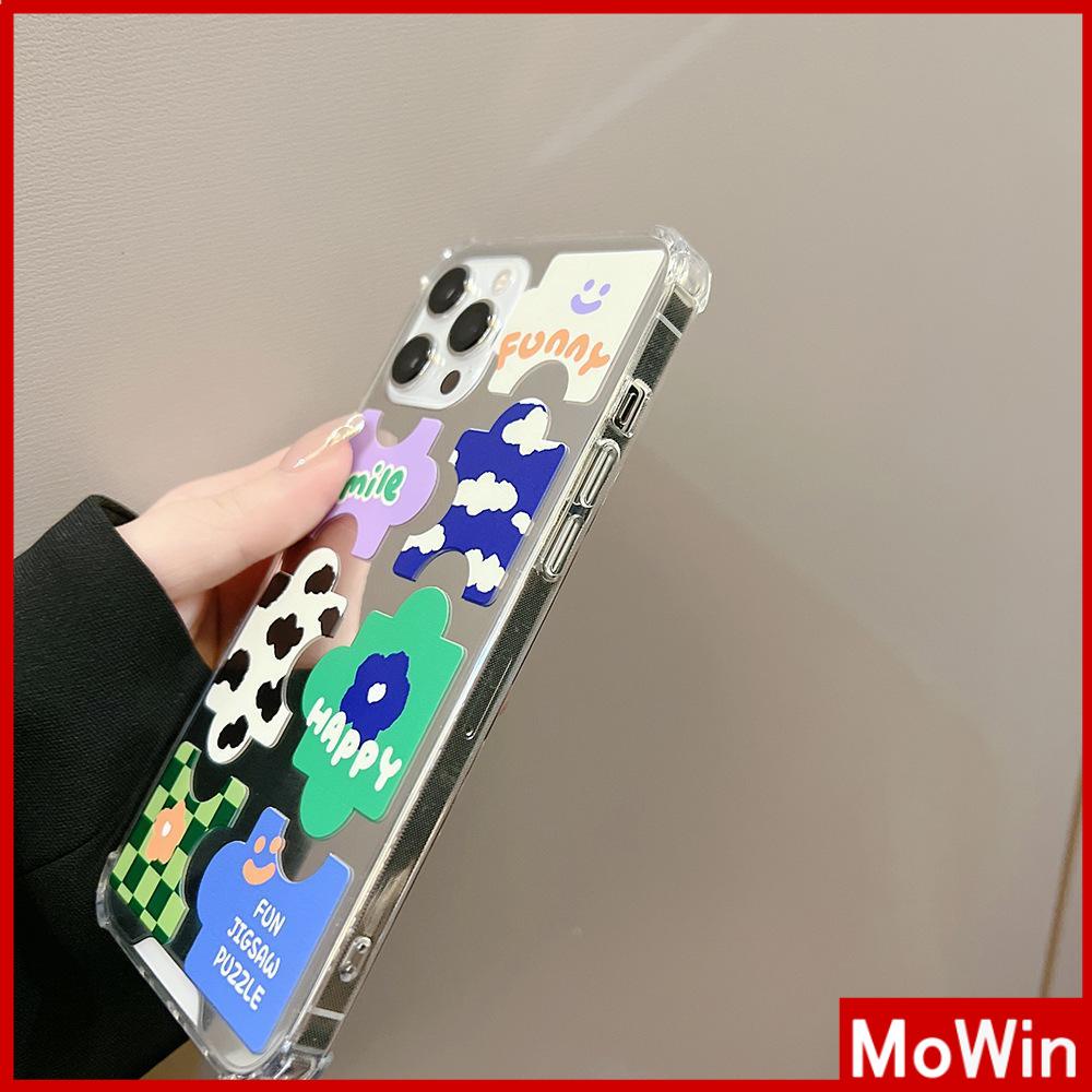 iPhone Case Acrylic HD Mirror Laser Airbag Shockproof Protection Camera Cute Puzzle Compatible For iPhone 11 iPhone 13 Pro Max iPhone 12 Pro Max iPhone 7 Plus iPhone xr xs max