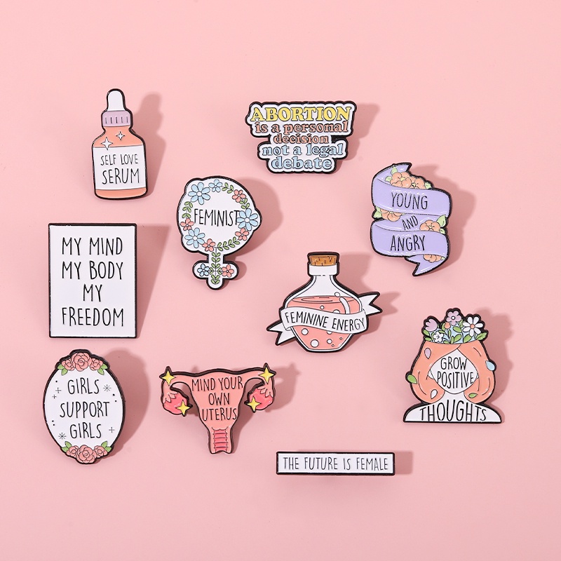 Bros Pin Bentuk Kartun Feminist Uterus Untuk Aksesoris Pakaian