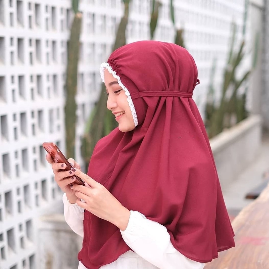 (PROMO) JILBAB BERGO RENDA MARYAM / ELYA HIJAB / KHIMAR RENDA MARYAM TERMURAH BEST SELLER