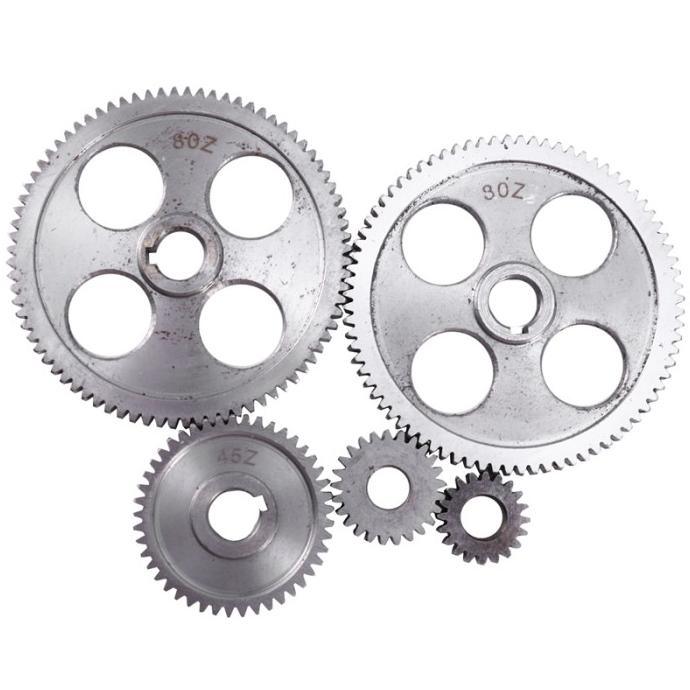 5Pcs Set Cj0618 Feed Gear Metal Mesin Bench Lathe Bubut Mini Aldo Sieg