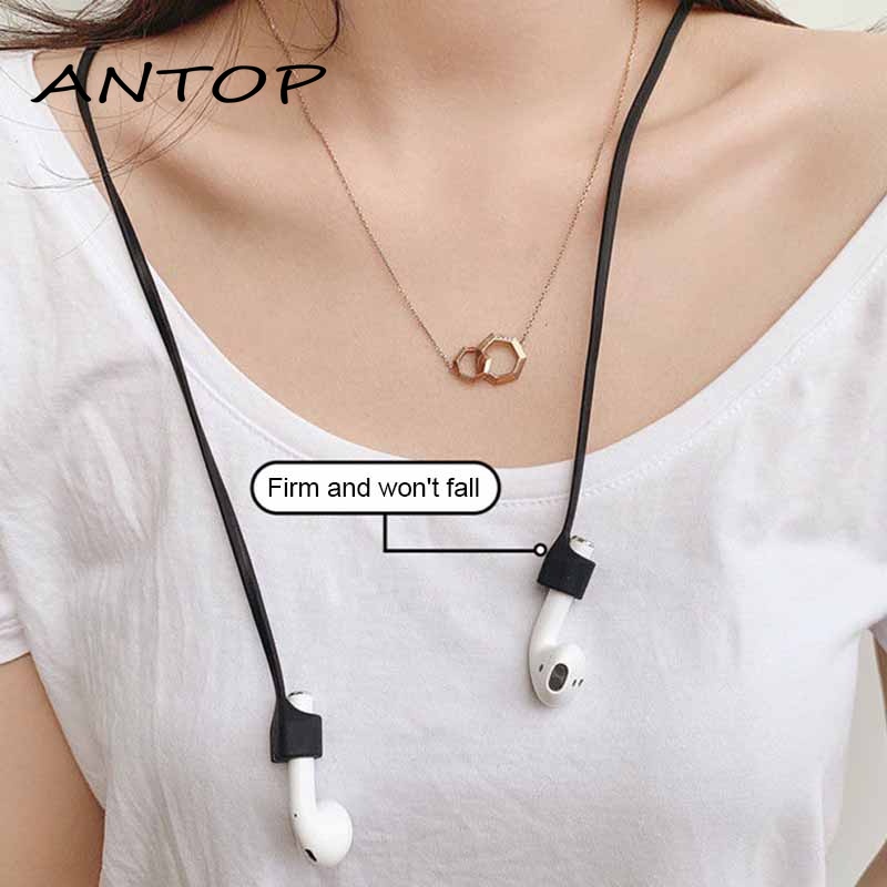 Anti-Lost Soft Rubber Lanyard Olahraga Luar Ruangan Earphone Lanyard Aksesoris Mode ANTOP