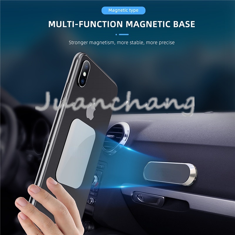 Stand Holder Hp Universal Bentuk Strip mini Bahan Metal Untuk Mobil / Kantor