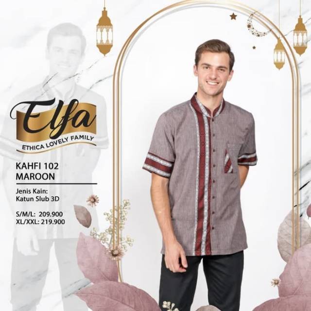 Atasan Koko Ethica Elfa Kahfi 102 Maroon XXL
