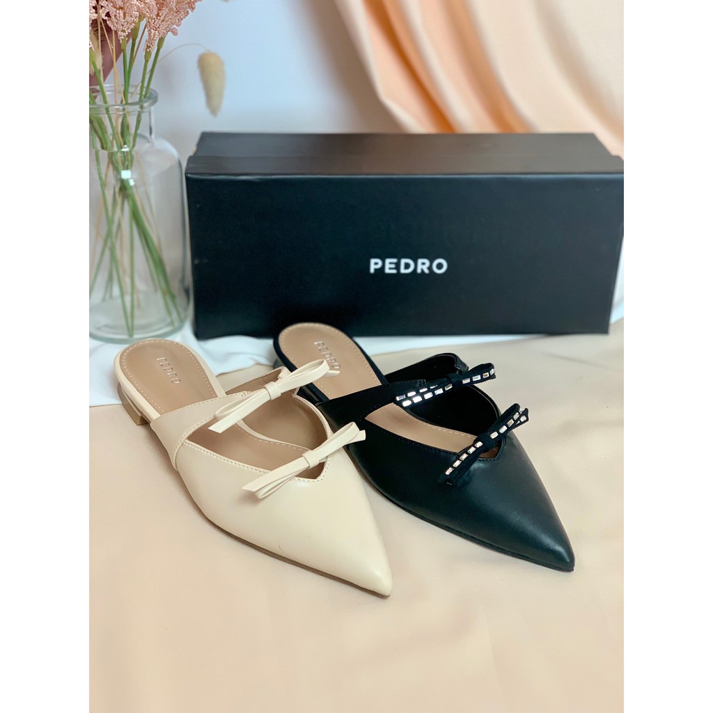 [7.7 Boombastis Sale⚡] - SEPATU WANITA PS080 LEATHER FLAT MULES PREMIUM IMPORT