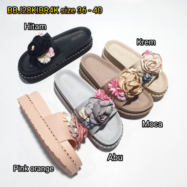 BARA BARA ORIGINAL jelly sandal karet empuk murah wanita selop barabara wedges import cewek BBJ28KIBR4K