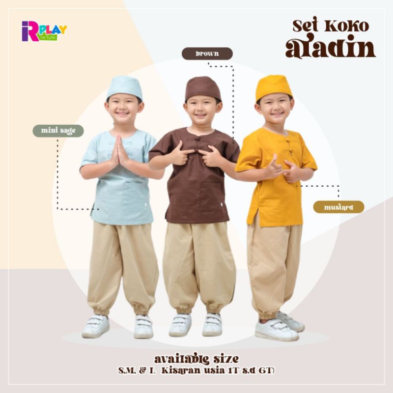 Afsheenastore Set Koko Anak Aladin Setelan Koko Free Peci