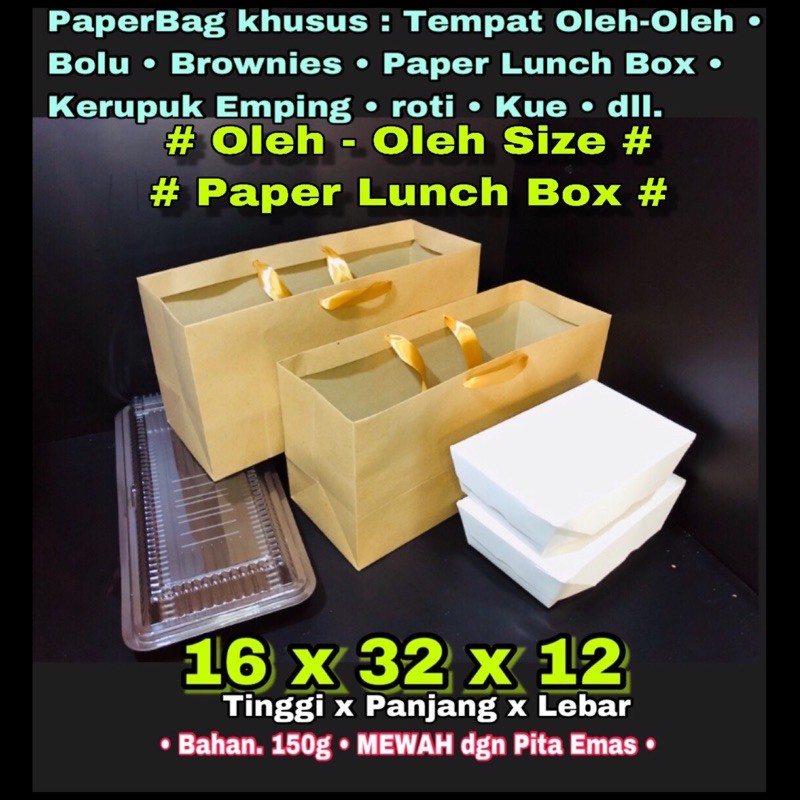 paper bag Tempat Oleh Oleh brownies bolu / tas kertas lunch box bento