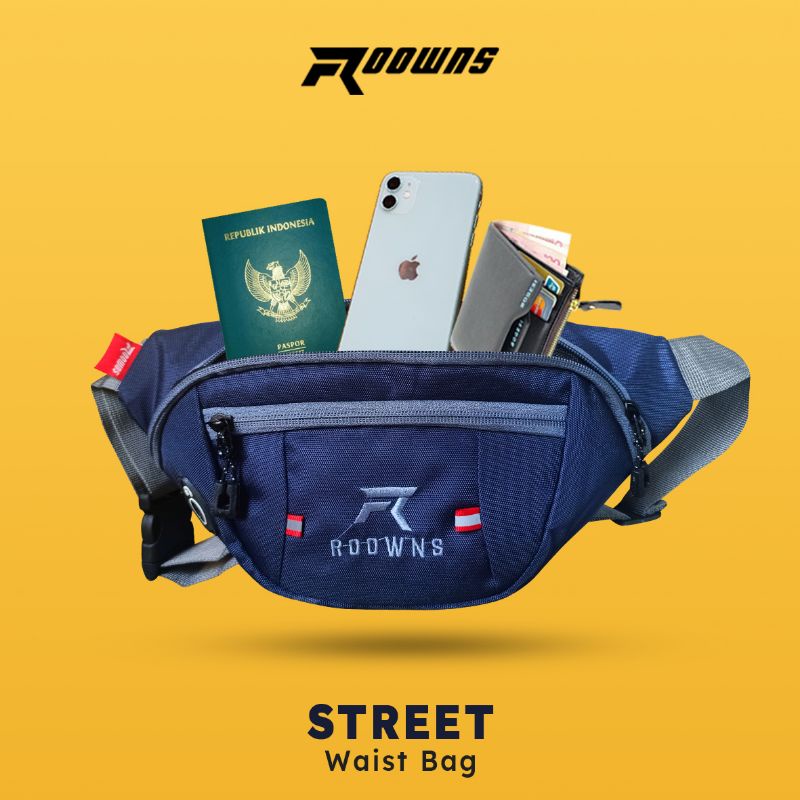 Tas Selempang Waistbag Tas Pinggang Bahu Pria Roowns Street Ab