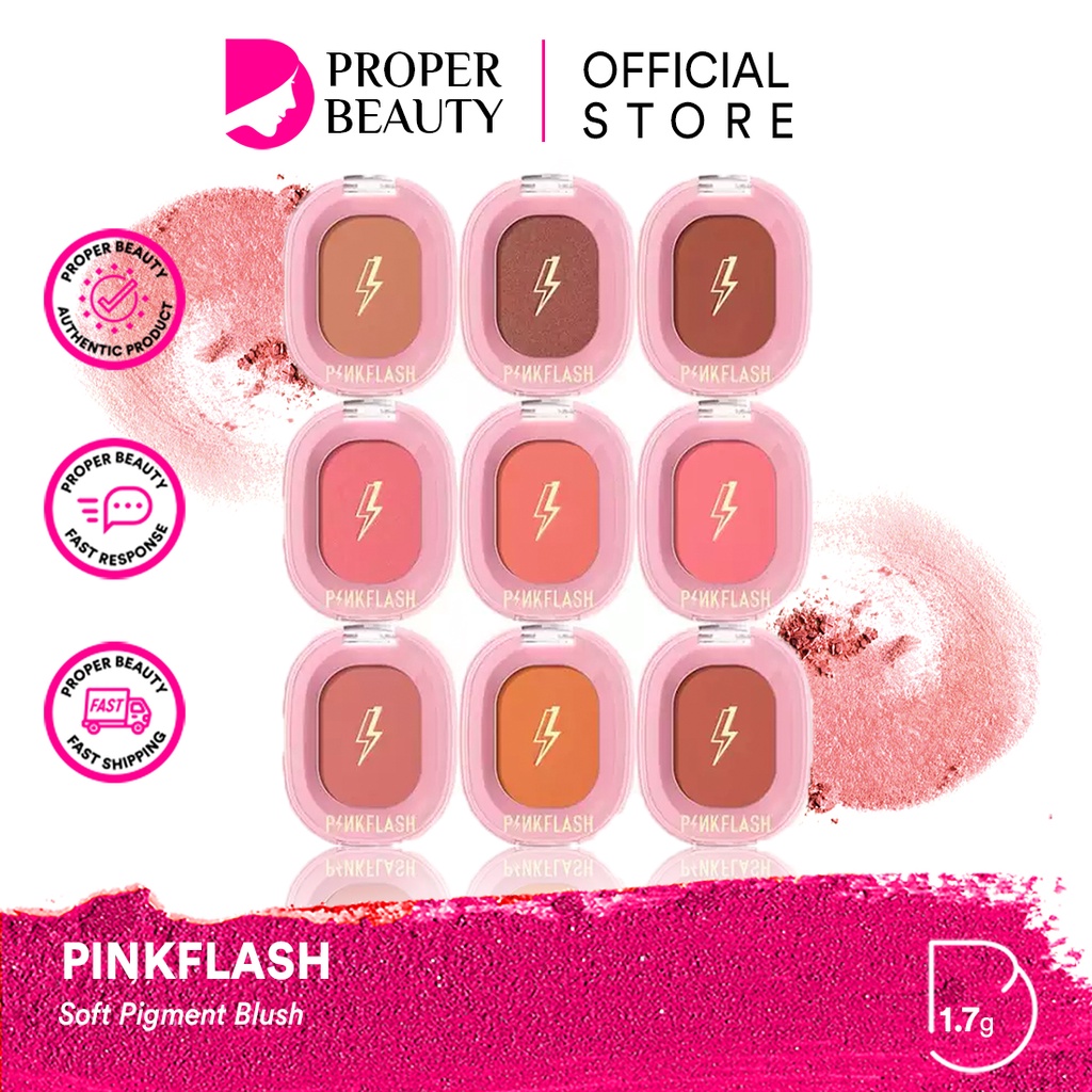 PINKFLASH Soft Pigment Blush China / Lasting Matte Lipcream Glossy Lipgloss Silky Velvet Lip Cream L