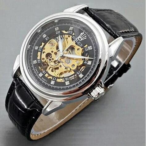 Jam Tangan Rolex Skeleton Automatic Kulit