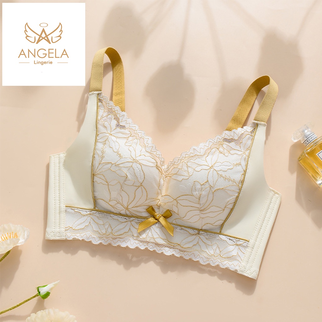 ANGELA PREMIUM JAPAN Bra BH Push Up Set Tanpa Kawat Celana Dalam Wanita Bikini Sport Beha Lingerie Korea Fashion Bralette Remaja Perempuan Sexy Pakaian Dalam COD Renang Motif Cewek Pita Bunga Murah Valerie Jumbo Pengait Banyak Import