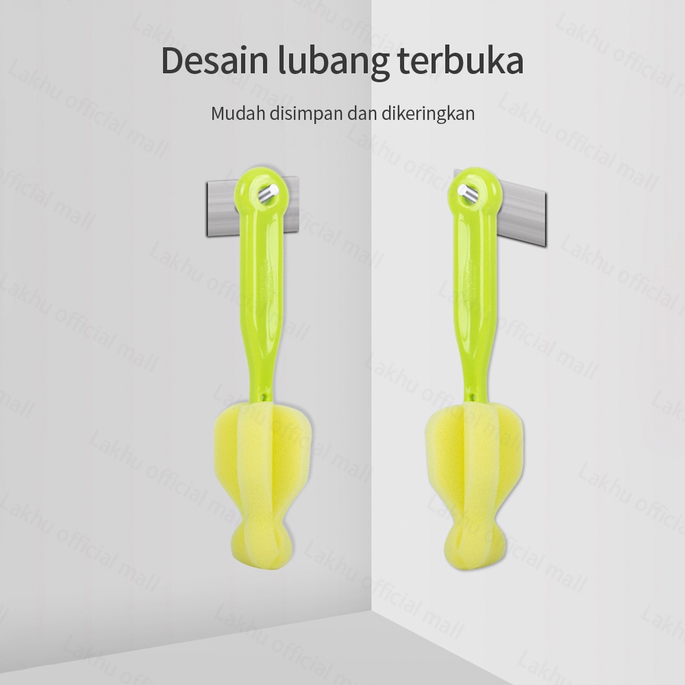 Lakhu Sikat Botol Dot Sponge 2 in 1/spons pembersih botol dot/dot bottle cleaner