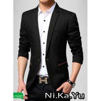 BLAZER ROMEO - JAS PRIA SLIMFIT BODYFIT KOREA KEREN PESTA KERJA BARU