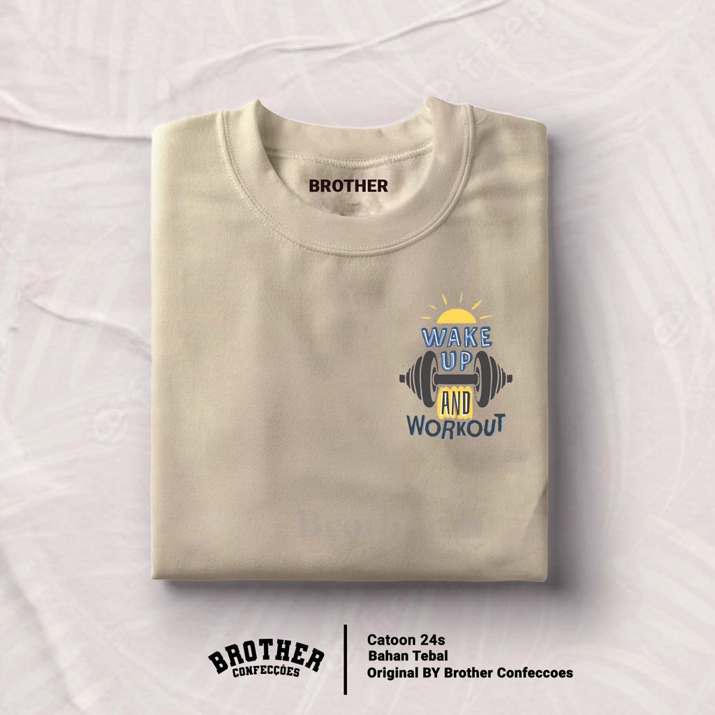 BROTHER STORE Kaos Distro Pria - KAOS COWOK - Kaos Kata Kata - WAKE UP Premium