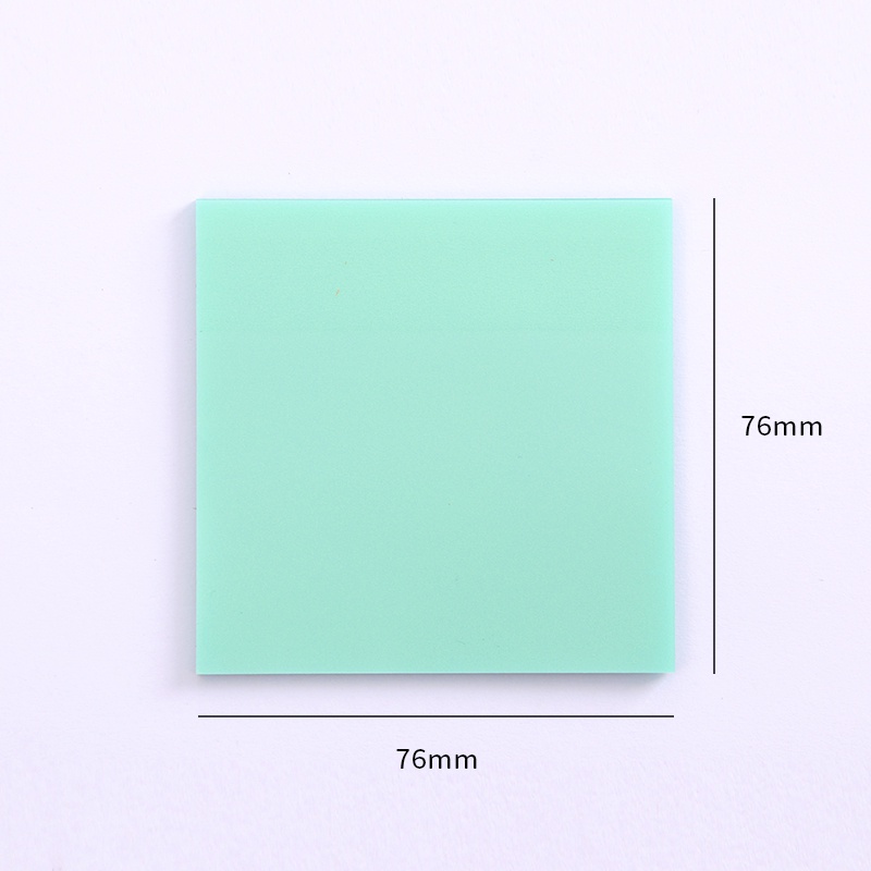 Winzige Transparent Sticky Notes transparan Memo Sticky Note Plastik Stiker Label Anti Air To Do List Untuk Kantor Sekolah-Hijau CAHAYA 76*76mm