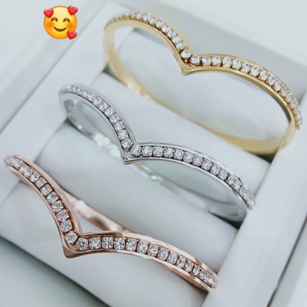 Gelang Titanium Fuji / Gelang Aurel V Viral / Satu Set Gelang dan Cincin Fuji / Anti Karat dan Luntur / Awet Tahan Lama