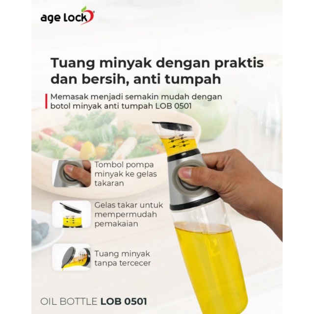 oil bottle AGE LOCK LOB 0501 - botol minyak takaran - botol cuka kecap dll