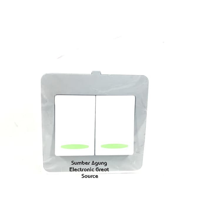 Saklar Seri Tempel Radium 312 TRM Saklar Dobel Putih OB Outer Bow