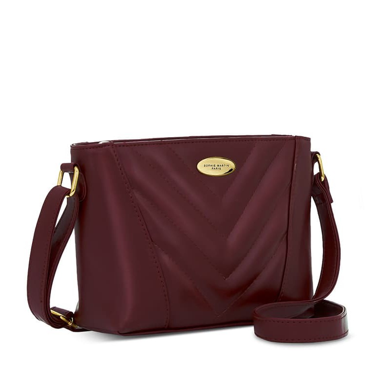 TAS SELEMPANG WANITA KECIL SOPHIE MARTIN MARUN PIERRETTE T4848B8 KUL A