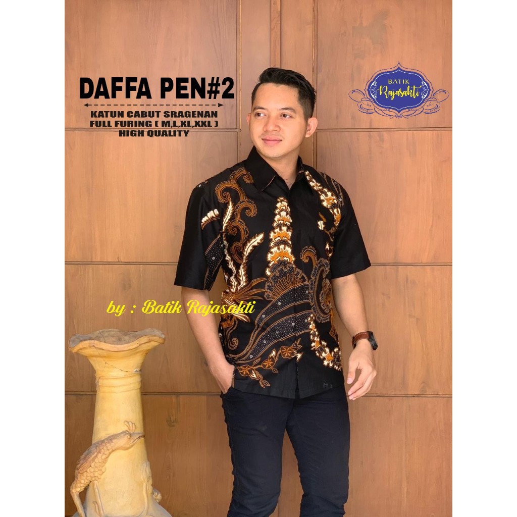 DAFFA 2 RAJASAKTI KEMEJA BATIK SOLO PRIA LENGAN PENDEK LAPIS FURING ATASAN BATIK PREMIUM MODERN KATUN HALUS BAHUWIRYA  BANAMITRA BANAMITRA PUTIH BANGSAWAN BAYU PUTRA BERLIAN BIRU BHARATAYUDA BIMASENA BIRENDRA BIRU INDAH BRAHMAKERTA BRAHMAKERTA MERAH BUDID