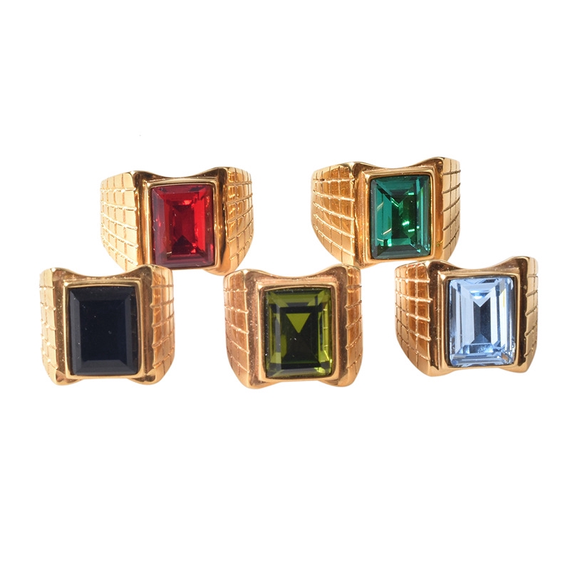Cincin Batu Permata Warna Emas Untuk Pria