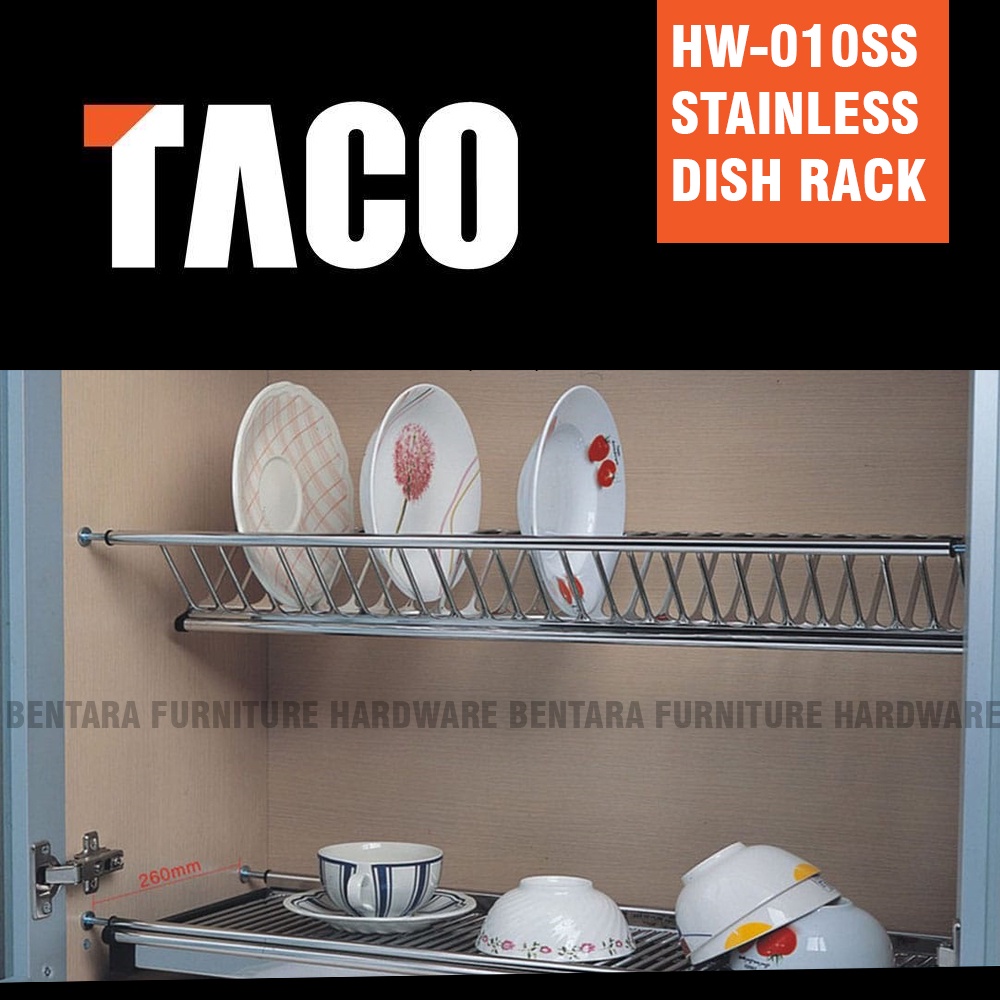 80CM TACO  Rak Piring Stainless Steel Gelas Dalam Lemari Kabinet 80 CM 800 MM HW-010SS  Unit Atas Dapur -  Dish Rack Pantry Kitchen Set