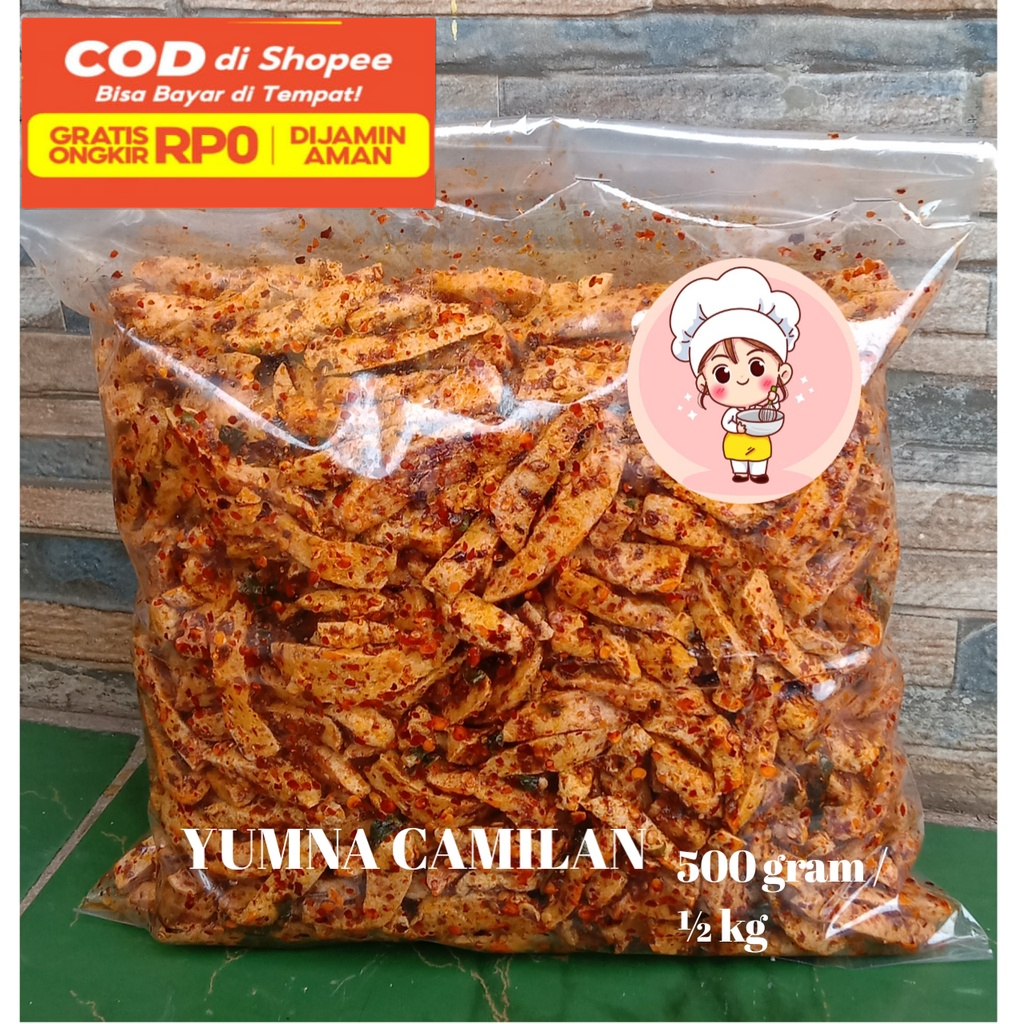 

Basreng Pedas Viral daun jeruk 500 gram